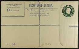 REGISTRATION ENVELOPE FORCES ISSUE 1944 3d Green, Size G2, With Round Stop On Back, Huggins RPF 3b, Very Fine Unused. Fo - Non Classés