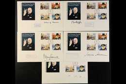 ISLE OF MAN 1990. WINSTON CHURCHILL illustrated Unaddressed SIGNED First Day Covers, Includes Covers Signed By Lord Wils - Altri & Non Classificati
