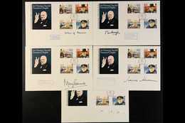 ISLE OF MAN 1990. WINSTON CHURCHILL illustrated Unaddressed SIGNED First Day Covers, Includes Covers Signed By Lord Wils - Other & Unclassified