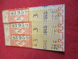 BUS/ 3  Tickets Anciens Usagés/RATP/Rouge/Code N /Série H/ Vers 1950 - 1970            TCK134 - Europa