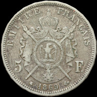 LaZooRo: France 5 Francs 1869 A VF / XF - Silver - 5 Francs