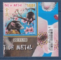 = Polynésie Française Nouvel An Chinois Rat De Métal Coin De Feuillet Avec La Date 22.11.19 Faciale 140F = 1.17€ - Neufs