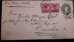 O) 1902 CUBA - CARIBBEAN, ROYAL PALMS - TREE - SC 228, POSTAL STATIONERY  COLUMBUS - COLON 1c Green, VIA NEW YORK TO GER - Lettres & Documents