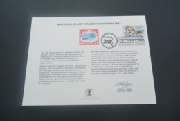 92 -  Souvenir Card 1982 - Nat. Stamp Collecting Month.- Non -normalised Shipment - Cartes Souvenir