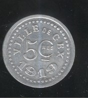 5 Centimes Ville De Gex 1919 - Monnaie De Nécessité - SUP - Andere & Zonder Classificatie