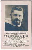 Dp. Missionaris. E.P. Van Gerven Albertus. ° Turnhout 1903 † Niangara (Belg. Congo.) 1931 - Religión & Esoterismo