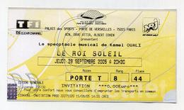 Le Roi Soleil - Spectacle Musical De Kamel Ouali - Palais Des Sports, Paris - Septembre 2005 - Tickets D'entrée