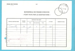 ROODFRANKEERING Op BORDEREAU DE REMIS D'ENVOIS "PORT PAYE"... Stempel LEUZE - 1980-1999