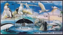 New Zealand 1996 Wildlife Block Sc 1371b Mint Never Hinged - Unused Stamps