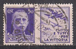 REGNO D'ITALIA  1942   PROPAGANDA DI GUERRA   SASS. 11  USATO VF - Oorlogspropaganda