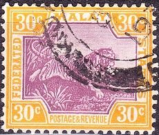 MALAYA 1929 30 Cents Purple & Orange-Yellow SG71 Used - Malayan Postal Union