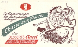 Ancien Buvard Collection GATEAU DESSERT ANCEL INDIEN CHEVAL ARC BISON - Sucreries & Gâteaux