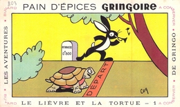 Ancien Buvard Collection PAIN D EPICES GRINGOIRE LE LIEVRE ET LA TORTUE 1 COQ - Peperkoeken