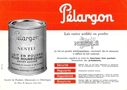 Ancien Buvard Collection PELARGON NESLE LAIT EN POUDRE STE DE PRODUITS ALIMENTAIRES ET DIETETIQUES PARIS - Produits Laitiers