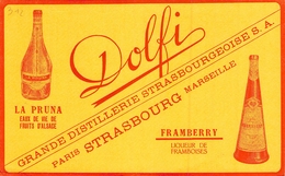 Ancien Buvard Collection DOLFI  FRAMBERRY LIQUEUR DE FRAMBOISE DISTILLERIE STRASBOURGEOISE - Liqueur & Bière