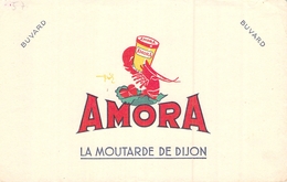 Ancien Buvard Collection MOUTARDE AMORA DE DIJON - Moutardes