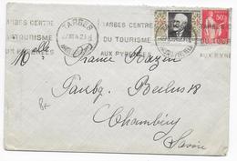 1934 - VIGNETTE TUBERCULOSE + PAIX Sur ENVELOPPE De TARBES (HAUTES PYRENEES) => CHAMBERY - Antitubercolosi