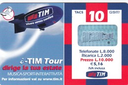 SCHEDA RICARICA TIM ITIM TOUR SCADENZA 2000 - [2] Sim Cards, Prepaid & Refills