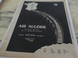 ANCIENNE PUBLICITE PONT AERIEN AIR ALGERIE  1956 - Advertisements