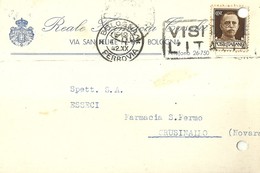 6607 " REALE FARMACIA - BOLOGNA "-CART. POST. ORIG. SPED.1942 - Magasins