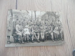 Carte Photo Militaires Militaria Soldats En Groupe 3 Au Col - Characters