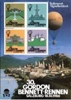 30th Gordon Bennett Cup Salzburg 18.10.1986 Austria Label-Sheet Ballonpost Hot Air Balloon Poster Sheet Cinderella - Montgolfier