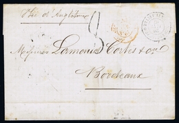 GUADELOUPE Cover 1867 Cachet D3 POINTE A PITRE -> Bordeaux  Colonies Par Bordeaux, Voie D'Angleterre - Briefe U. Dokumente