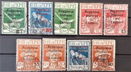 FIUME 1920 - MLH/canceled - Sc# 104, 105, 106, 107, 108, 109, 111, 112, 115 - Reggenza Italiana Del Carnaro - Fiume