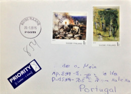 Norway, Circulated Cover To Portugal, "Painting", "Famous People", "Eero Järnefelt", 2015 - Lettres & Documents