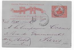 HAITI - 1906 - CARTE ENTIER De PORT AU PRINCE  => PARIS - Haití