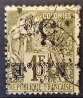 NOUVELLE CALÉDONIE 1886 - Canceled - YT 9a - 5c/1F (renversé) - Used Stamps