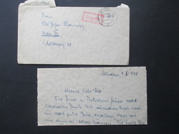 Österreich 1948 Notmaßnahme Gummistempel Bezahlt Und Handschriftl 40 Tagesstempel Bludenz Gräfin Chorinsky Wien - Storia Postale