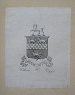 Ex-libris Armorié, Illustré XIXème - WILLIAM H. RIGGS - Ex Libris