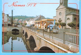 Nismes (viroinval)-Le Petit Train Touristique Sur Le Pont De L'Eau Noire Et Devant L'Eglise-Edit.Café Du Beau Rivage - Viroinval
