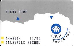 CARTE-CREDIT-1994-CSF-CREDIT SOCIAL-des FONCTIONNAIRES-TBE-RARE - Disposable Credit Card