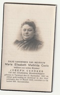 Doodsprentje Maria Elisabeth Mathilda COOLS Wed. Joseph Verrees Turnhout 1869 - 1920 - Andachtsbilder
