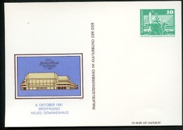 DDR PP16 D2/039 Privat-Postkarte GEWANDHAUS Leipzig 1981  NGK 4,00 € - Private Postcards - Mint