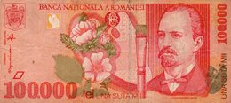 ROMANIA 100000 LEI -1998 P-110a  VG - Roumanie