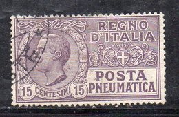 T26 - REGNO 1913 , Posta Pneumatica  15 Cent. N. 2 Usato (M2200) - Rohrpost