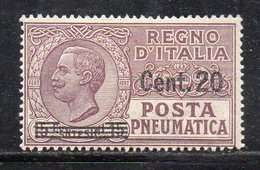 T145 - REGNO 1924 , Posta Pneumatica  20/15 Cent N. 5  *  Linguella (M2200) - Posta Pneumatica