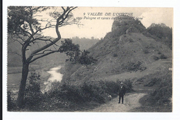 Vallée De L'Ourthe Vers Palogne, Ruines Du Château De Logne   CPSM  Dos  Divisé   Pas Ecrite  De Carnet - Ferrieres