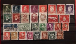 Norvegia Norge 1950 - 1979 Lot 30 Stamps Used King Olaf  Arms Postal Horn - Verzamelingen