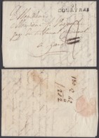 Belgique - LAC 31/07/1810 De Courtrai Vers Gand Marque "91 COURTRAI " 34.5x8.5mm  (DD)DC7159 - 1794-1814 (French Period)