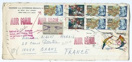 3262 - Enveloppe 1976 US AIR MAIL Lettre Taxée BECHAIT NEW YORK Pour GRANS Olympics Graham Bell - Poststempel