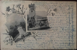 Cpa,1899, SAINT-JEOIRE Et L'Herbette, Multivues " Monument Sommeiller-la Fontaine Et Le Saule",éd Bosson,74 Haute Savoie - Saint-Jeoire
