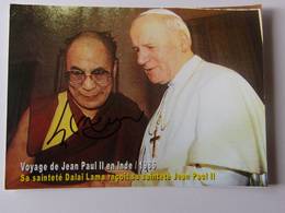 Sa Sainteté Dalaï Lama - Signé / Hand Signed / Dédicace Authentique / Autographe - Reçoit Jean Paul II - 1986 - Buddismo