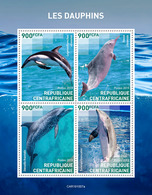 Central Africa. 2019  Dolphins. (1007a) OFFICIAL ISSUE - Dolphins