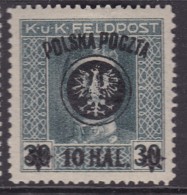 POLAND 1918 Lublin Fi 22a Mint Hinged Signed Petriuk - Unused Stamps