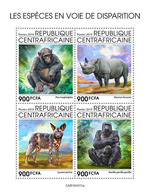 Central Africa. 2019  Endangered Species. (1011a) OFFICIAL ISSUE - Gorilles