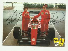 FERRARI CON FIRME STAMPATE DI PROST E MANSELL 1990  - NV FG - Altri & Non Classificati